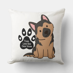 Schattige Duitse Herdershond Puppypoort Quote Kussen