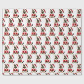 Schattige Duitse Herdershond Sinterklaas Kerstmis Cadeaupapier (Vlak)