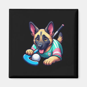 Schattige Duitse Herdershond Veldhockey Pup Mascot Magneet