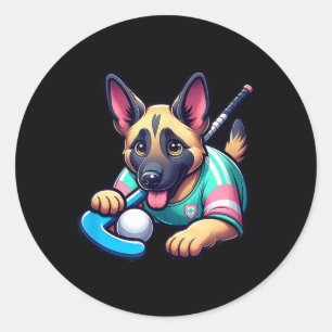 Schattige Duitse Herdershond Veldhockey Puppy Masc Ronde Sticker