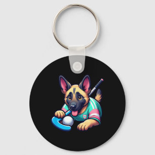 Schattige Duitse Herdershond Veldhockey Puppy Masc Sleutelhanger