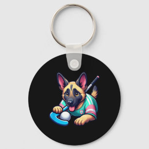 Schattige Duitse Herdershond Veldhockey Puppy Masc Sleutelhanger