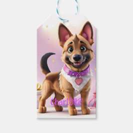 Schattige Duitse Herderspuppy's en Geschenken Spec Cadeaulabel
