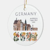 Schattige Duitsland Floral City Keramisch Ornament (Links)