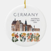 Schattige Duitsland Floral City Keramisch Ornament (Achterkant)
