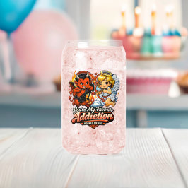 Schattige Duivel & Engel Valentijnsdag Liefdesontw Blikvorm Glas