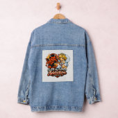Schattige Duivel & Engel Valentijnsdag Liefdesontw Denim Jacket (Hangar)