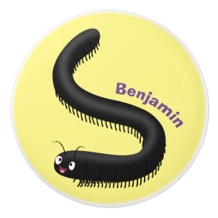 Schattige duizendpoot cartoon illustratie keramische knop