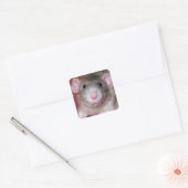 Schattige Dumbo Rat Vierkante Sticker (Envelop)