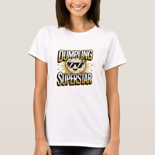 Schattige Dumpling Graphics voor voedselliefhebber T-shirt (Voorkant)