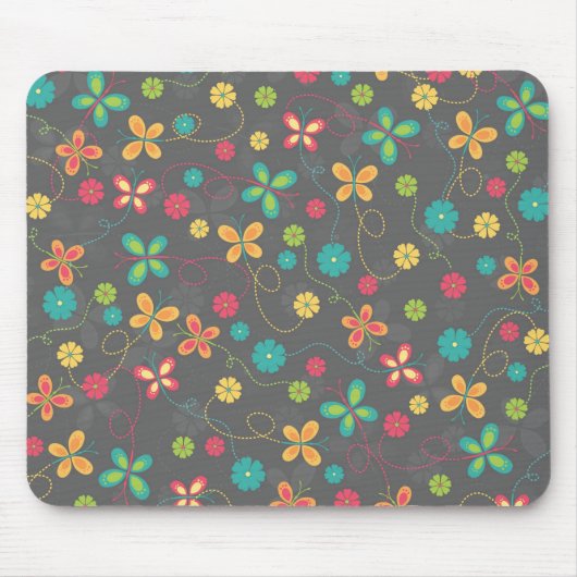 Schattige dunneddderige, kleurrijke vlinders muismat (Voorkant)