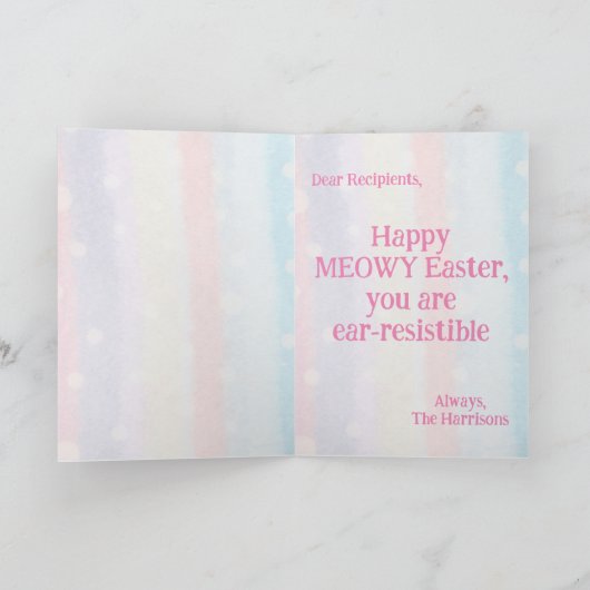  Schattige Duo Kitten Bunny Easter Kaart (Binnen)