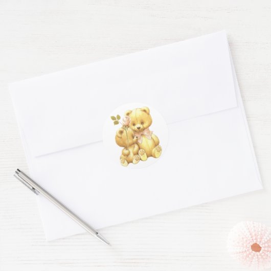 Schattige duo ronde sticker (Envelop)