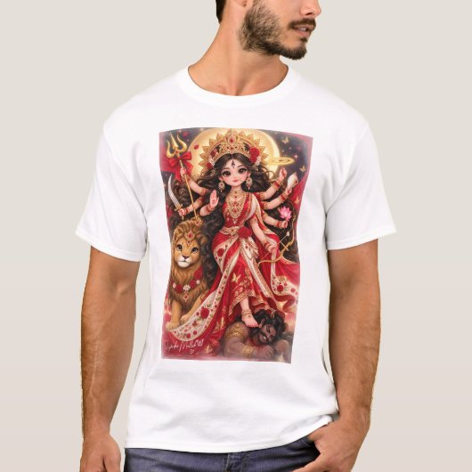Schattige Durga Maa T-shirt (Voorkant)