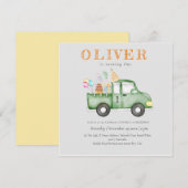 Schattige Dusky Green Any Age Verjaardagsfeestje Kaart (Voorkant / Achterkant)