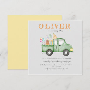 Schattige Dusky Green Any Age Verjaardagsfeestje Kaart