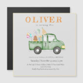 Schattige Dusky Green Any Age Verjaardagsfeestje Magnetische Uitnodiging (Voorkant / Achterkant)