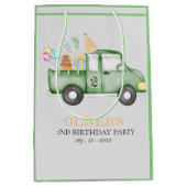 Schattige Dusky Green Any Age Verjaardagsfeestje Medium Cadeauzakje (Voorkant)