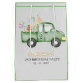 Schattige Dusky Green Any Age Verjaardagsfeestje Medium Cadeauzakje (Achterkant)