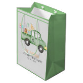 Schattige Dusky Green Any Age Verjaardagsfeestje Medium Cadeauzakje (Achterkant Gekanteld)