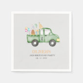 Schattige Dusky Green Any Age Verjaardagsfeestje Servet (Voorkant)