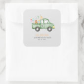 Schattige Dusky Green Any Age Verjaardagsfeestje Vierkante Sticker (Tas)