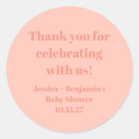 Schattige Dusty Peach Baby shower Custom Dank u