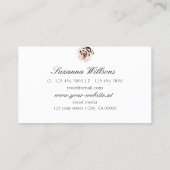 Schattige Dusty Pink Rose Plain White met Initiale Visitekaartje (Achterkant)