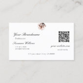 Schattige Dusty Pink Rose Plain White met Logo QR- Visitekaartje (Achterkant)