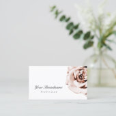 Schattige Dusty Pink Rose Plain White Simple Visitekaartje (Staand voorkant)
