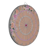 Schattige Dusty Roos floral Dartbord (Voorkant Links)