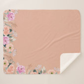 Schattige Dusty Roos floral Sherpa Deken (Voorkant (horizontaal))