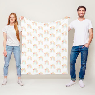 Schattige Dwaas Regenboog Hart Waterverf Strepen Fleece Deken