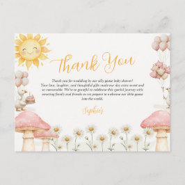 Schattige Dwaze Gans Baby Shower bedankkaart Briefkaart