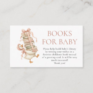 Schattige Dwaze Gans Boeken voor Baby Shower  Informatiekaartje