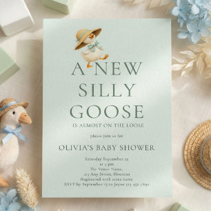 Schattige Dwaze Gans Geslacht Neutrale Babyborrel Kaart