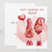 Schattige Dwergen Aangepaste Initialen Hartjes Val Feestdagenkaart (Voorkant / Achterkant)