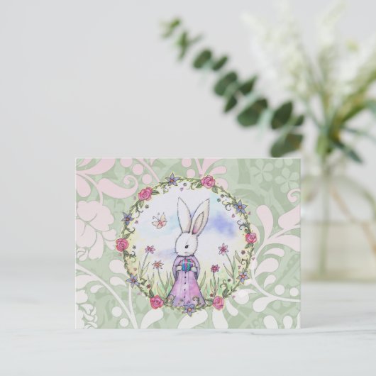 Schattige Easter Bunny Briefkaart (Staand voorkant)