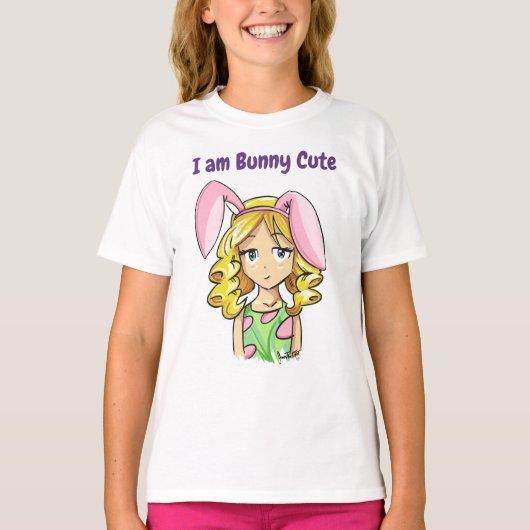 Schattige Easter Bunny Girl Design, Cool Easter T- T-shirt (Voorkant)