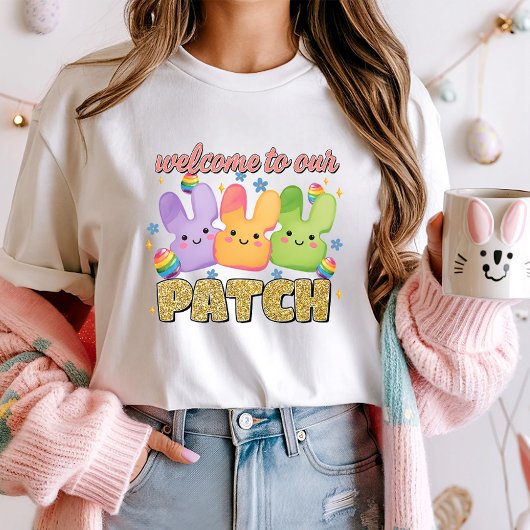 Schattige Easter Bunny T-shirt, Welkom op onze pat T-shirt
