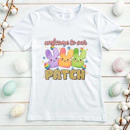 Schattige Easter Bunny T-shirt, Welkom op onze pat T-shirt