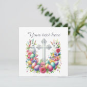 Schattige Easter Cross Feest met feestdagen Kaart (Staand voorkant)