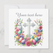 Schattige Easter Cross Feest met feestdagen Kaart (Voorkant)