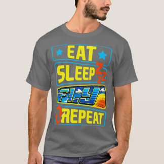Schattige Eat Slaap Vlieg Herhaal Vliegtuigpiloot  T-shirt