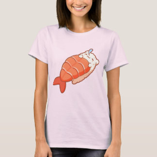 Schattige Ebi Neko Garnaal Sushi Kat Foodie Cadeau T-shirt