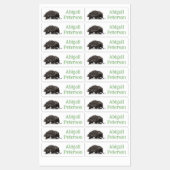 Schattige echidna met bij cartoon gepersonaliseerd labels (Vel)