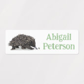 Schattige echidna met bij cartoon gepersonaliseerd labels (Design 2)