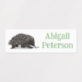 Schattige echidna met bij cartoon gepersonaliseerd labels (Design 1)