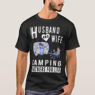 Schattige Echtgenoot En Echtgenote Campingpartners T-shirt