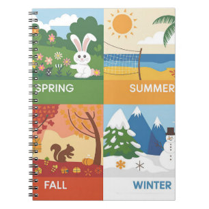 Schattige & educatief 4 seizoenen ontwerp notitieboek